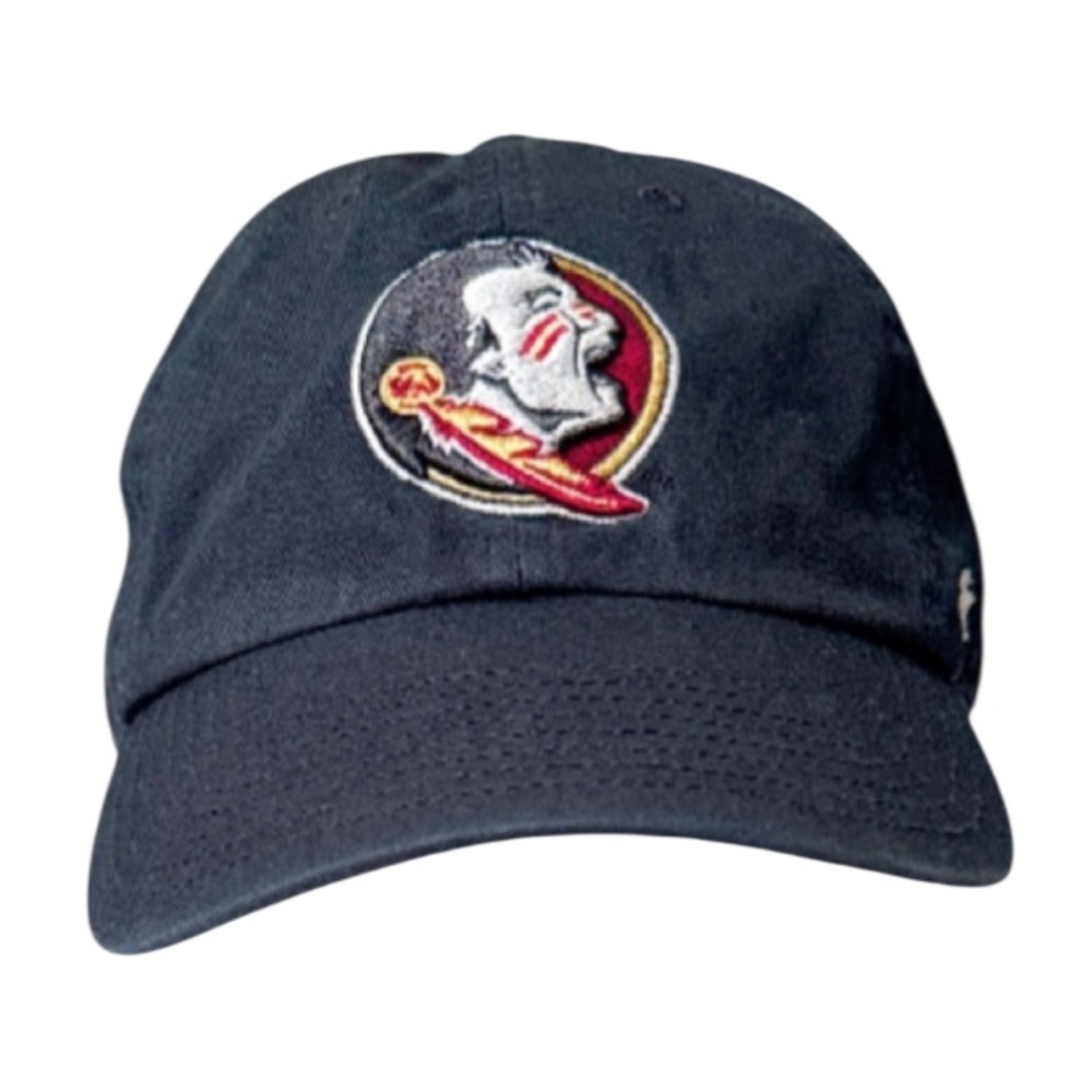 47 Brand Florida State Seminoles black embroidered logo baseball hat one size